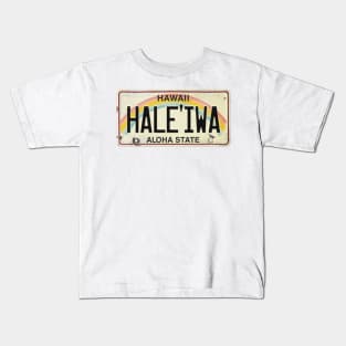 Vintage Hawaii License Plate HALEIWA Kids T-Shirt